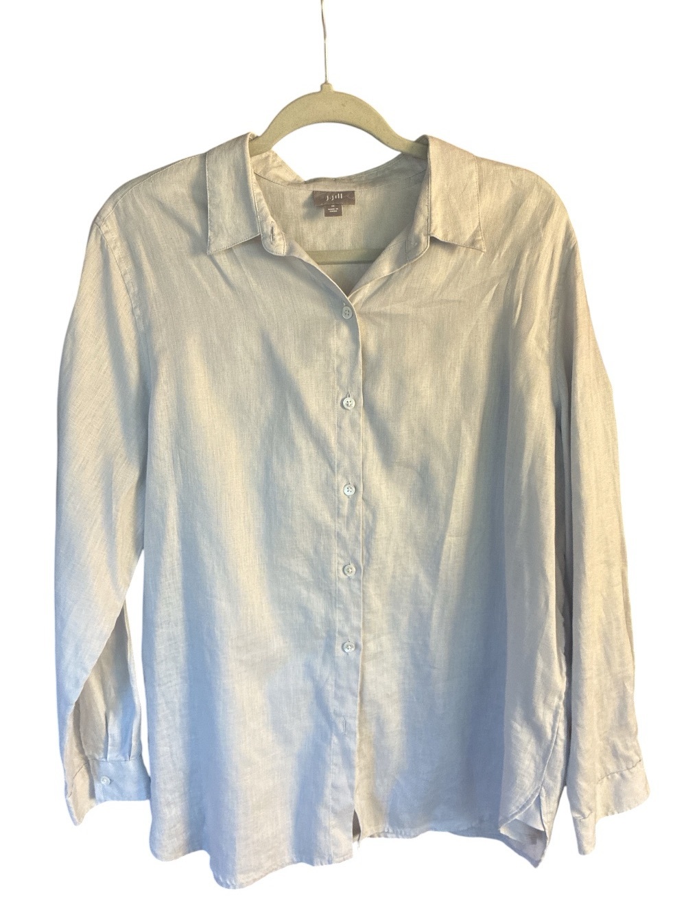- J. Jill Soft Gray 100% Linen Shirt